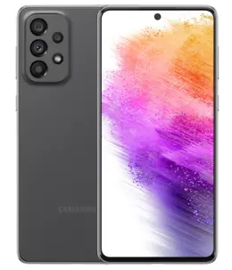 Samsung Galaxy A73 smartphone with vibrant display and multiple rear cameras