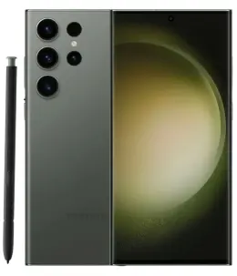Samsung Galaxy S23 Ultra smartphone with S Pen in gray color