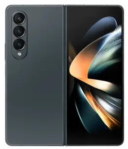 Samsung Galaxy Z Fold4 smartphone with a foldable display and triple camera setup